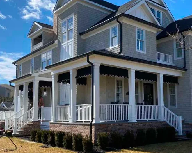Awning installed on porch of Eatontown home